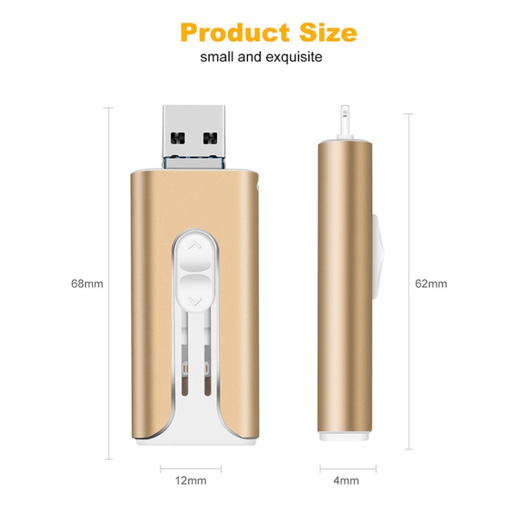 64GB Micro USB + 8 Pin + USB 2.0 3 in 1 Mobile Phone Computer U-Disk(Silver) - U Disk & Card Reader by PMC TechLife | Online Shopping South Africa | PMC TechLife