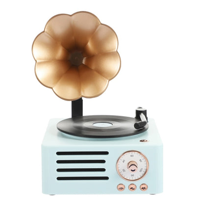 T15 Petunia Retro Vinyl Record Player Wireless Multifunction Mini Bluetooth Audio(Blue) - Mini Speaker by PMC Jewellery | Online Shopping South Africa | PMC Jewellery