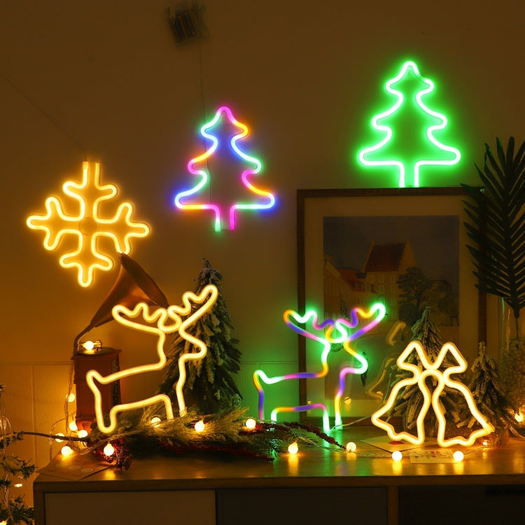 Christmas Decoration Neon Lights Wall-Mounted Ornaments, Spec: Snowflake-Warm Light - Decoration Lamps by PMC TechLife | Online Shopping South Africa | PMC TechLife