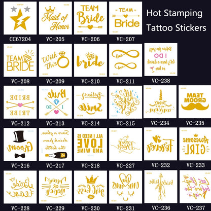 20 PCS Waterproof Bachelor Party Hot Stamping Wedding Bridal Tattoo Stickers(VC-228) - Sticker by PMC Jewellery | Online Shopping South Africa | PMC Jewellery