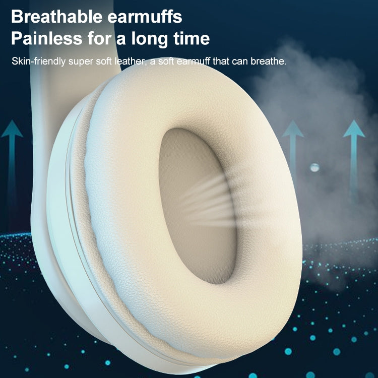 B39 Wireless Bluetooth Headset Subwoofer With Breathing Light Support TF Card(White) - Headset & Headphone by PMC TechLife | Online Shopping South Africa | PMC TechLife | Buy Now Pay Later Mobicred