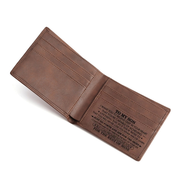 Vintage PU Leather Men Lettering Wallet(01 To Son) - Wallets by PMC Jewellery | Online Shopping South Africa | PMC Jewellery