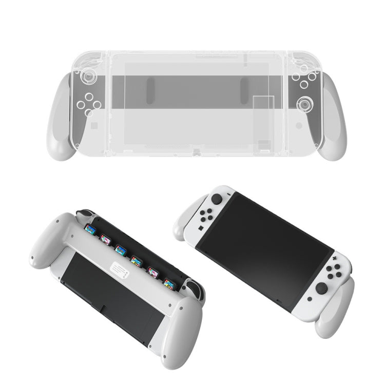 JYS NS217 Host Handle With Game Card Storage For Switch OLED(White) - Holder by JYS | Online Shopping South Africa | PMC Jewellery | Buy Now Pay Later Mobicred