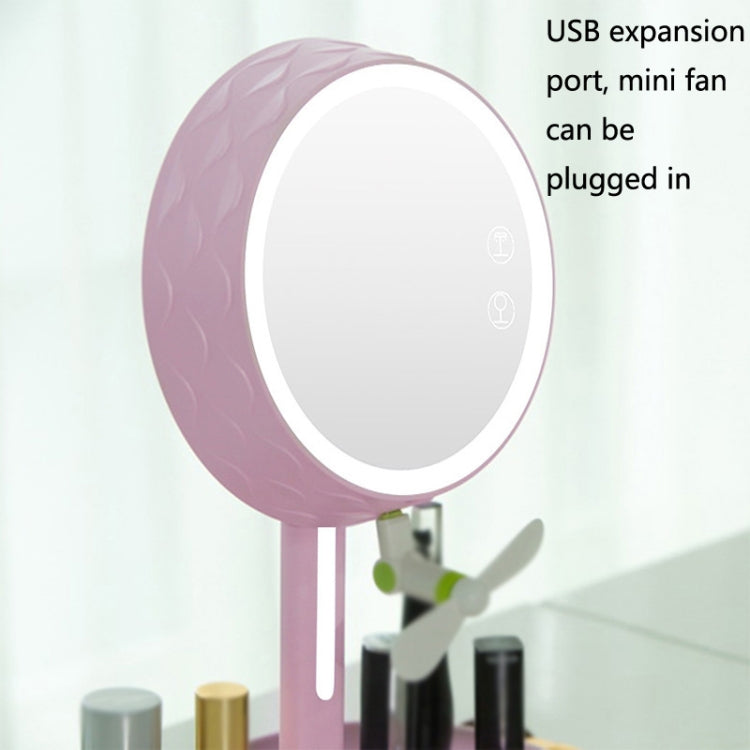 GJ-101 Home LED Desktop USB Makeup Mirror(Pink) - Mirror by PMC Jewellery | Online Shopping South Africa | PMC Jewellery