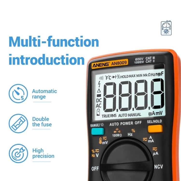 ANENG AN8009 NVC Digital Display Multimeter, Specification: Standard(Black) - free shipping - PMC TechLife - Order now!