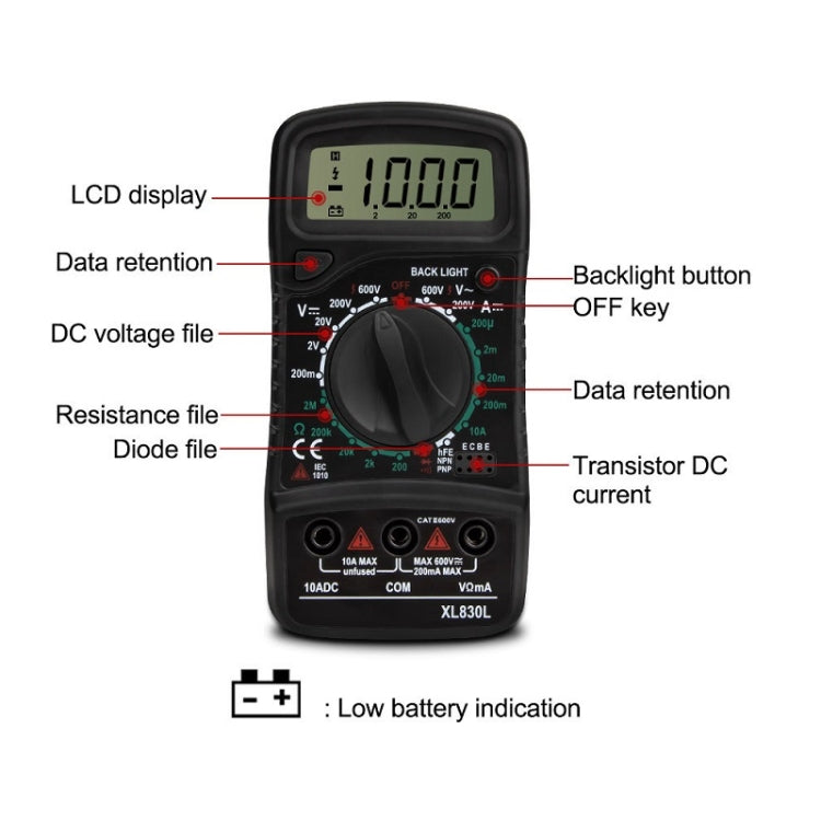ANENG XL830L Multi-Function Digital Display High-Precision Digital Multimeter, Specification: Bubble Bag Packing(Green) - free shipping - PMC TechLife - Order now!