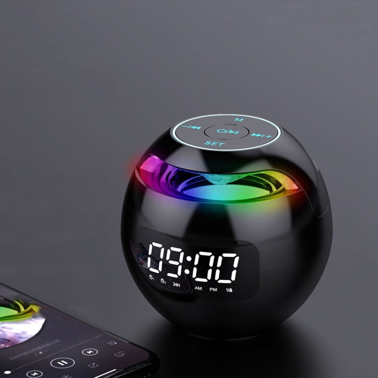 ZXL-G90 Portable Colorful Ball Bluetooth Speaker, Style: Clock Version (Black) - Desktop Speaker by PMC TechLife | Online Shopping South Africa | PMC TechLife