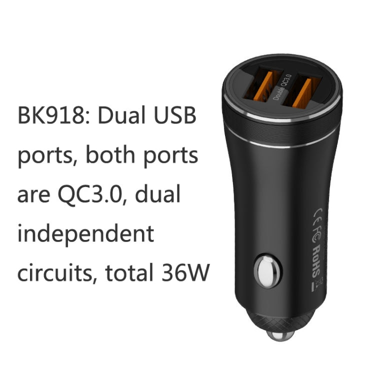 QIAKEY BK918 Dual Ports Fast Charge Car Charger - Car Charger by QIAKEY | Online Shopping South Africa | PMC Jewellery