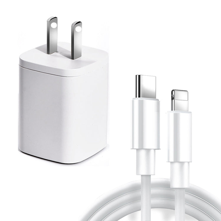 CYKE USB60 20W Mini PD Type-C Port Fast Charger With Type-C To 8 Pin Cable, US Plug(White Set) - free shipping - PMC TechLife - Order now!