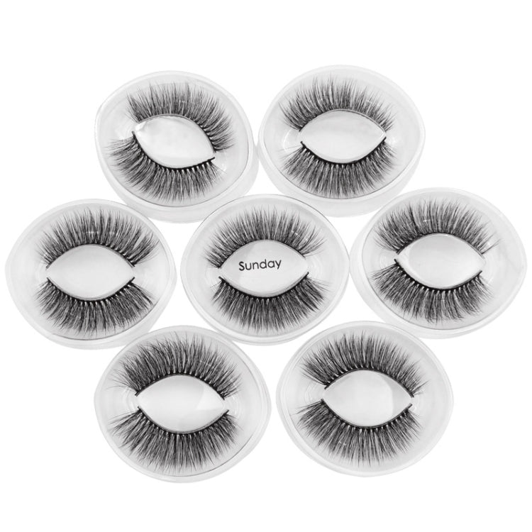 ShidiShangpin 3D Mink False Eyelashes Natural Three-Dimensional 7 Pairs Of Eyelashes Set(Sunday) - Eyes by PMC Jewellery | Online Shopping South Africa | PMC Jewellery