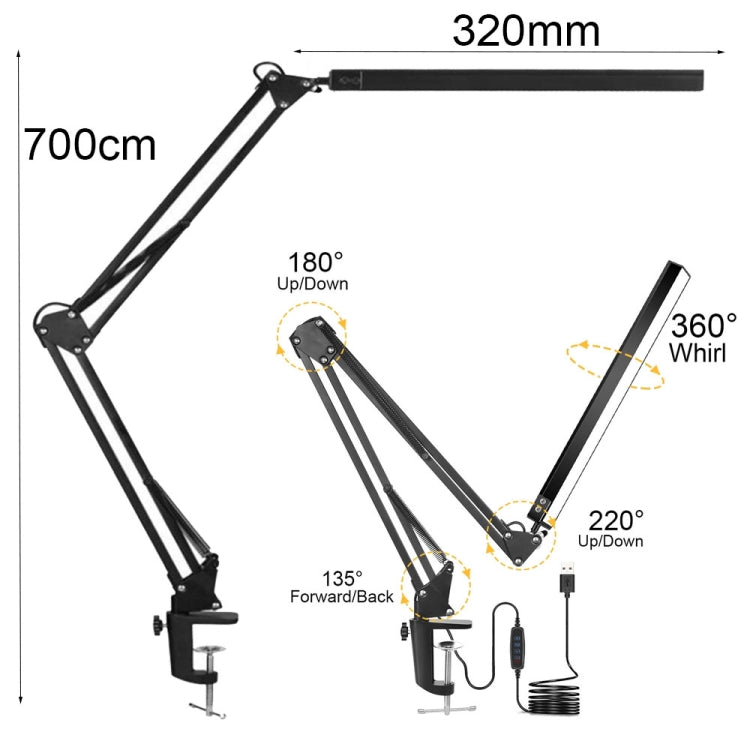 Telescopic Folding USB LED Eye Protection Desk Lamp -  by PMC TechLife | Online Shopping South Africa | PMC TechLife