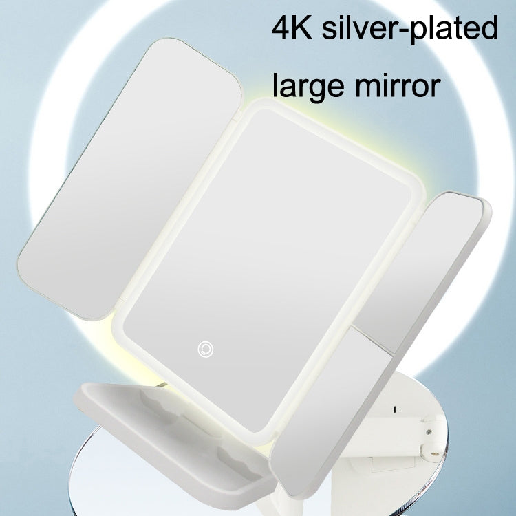 430 Three-Sided Folding LED Makeup Mirror Table Lamp Plug-in Style - Mirror by PMC Jewellery | Online Shopping South Africa | PMC Jewellery