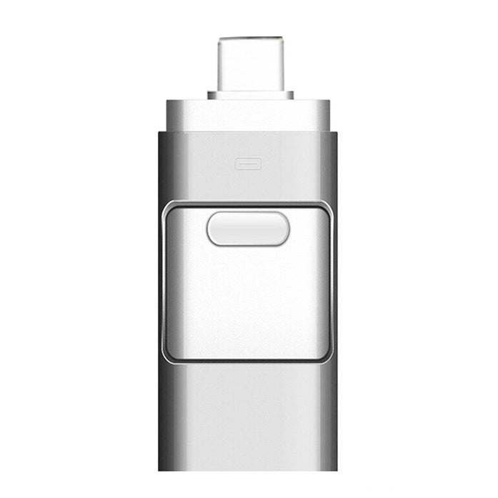 256GB Type-C + 8 Pin + USB 3.0  3 In 1 OTG Metal USB Flash Drive(Silver) - U Disk & Card Reader by PMC Jewellery | Online Shopping South Africa | PMC Jewellery