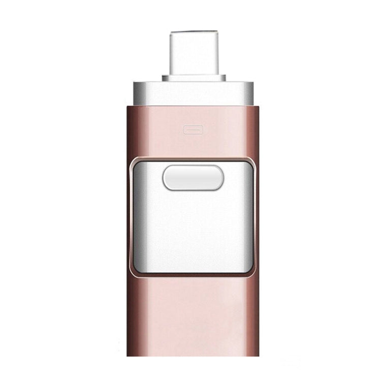 256GB Type-C + 8 Pin + USB 3.0  3 In 1 OTG Metal USB Flash Drive(Rose Gold) - U Disk & Card Reader by PMC Jewellery | Online Shopping South Africa | PMC Jewellery