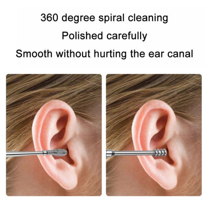 5 Sets 6 In 1 Stainless Steel Spring Spiral Portable Ear Pick, Specification: Blue - Ear Care Tools by PMC Jewellery | Online Shopping South Africa | PMC Jewellery