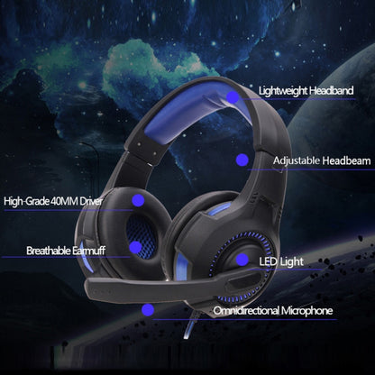 Soyto SY885MV Luminous Gaming Computer Headset For PS4 (Black Blue) - Multimedia Headset by Soyto | Online Shopping South Africa | PMC Jewellery