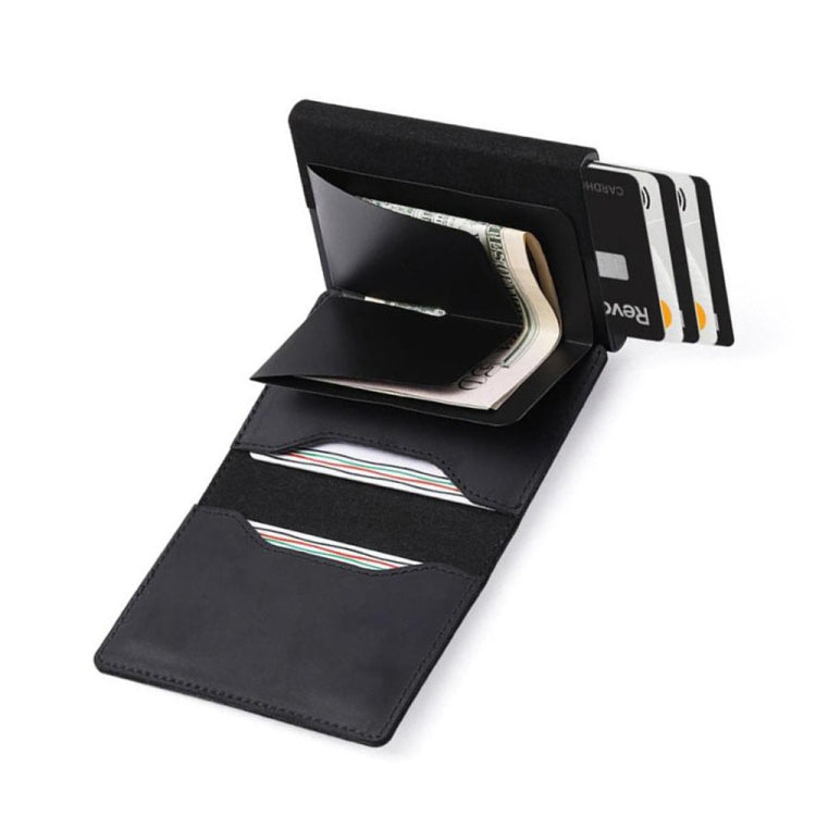 Anti-Theft Positioning Wallet Men Card Holder Mini Wallets For Airtag(Cowhide Black) - Wallet Series by PMC Jewellery | Online Shopping South Africa | PMC Jewellery