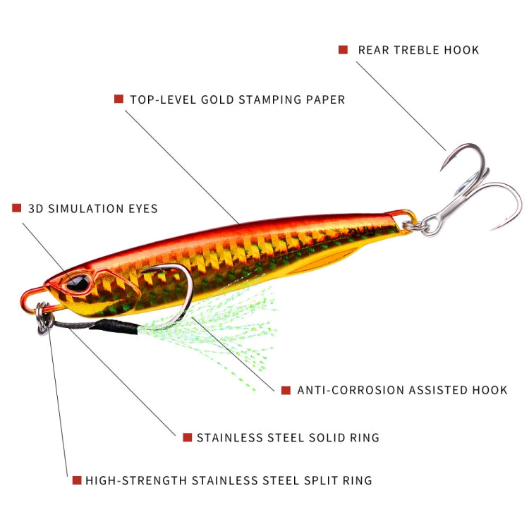 3 PCS PROBEROS LF103 Simulation Metal Sea Fishing Bait, Specification: 60g(H With Hook) - Fishing Lures by PROBEROS | Online Shopping South Africa | PMC TechLife