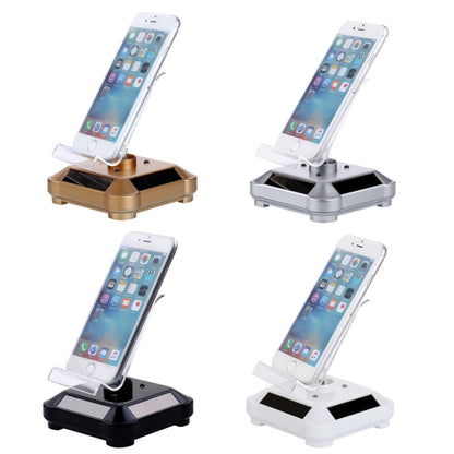 Solar Turntable Mobile Phone Stand Display Stand With Coloful Light(White) - Desktop Holder by PMC Jewellery | Online Shopping South Africa | PMC Jewellery