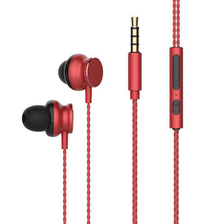 2 PCS TS118 3.5mm Metal In-Ear Wired Game Earphone(Red) - In Ear Wired Earphone by PMC Jewellery | Online Shopping South Africa | PMC Jewellery