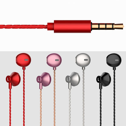 2 PCS TS720 3.5mm Heavy Bass Metal Earbud Wired Earphone(Rose Gold) - Normal Style Earphone by PMC Jewellery | Online Shopping South Africa | PMC Jewellery