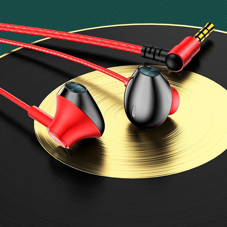 TS6800 3.5mm Metal Elbow Noise Cancelling Wired Game Earphone(Red) - Normal Style Earphone by PMC TechLife | Online Shopping South Africa | PMC TechLife