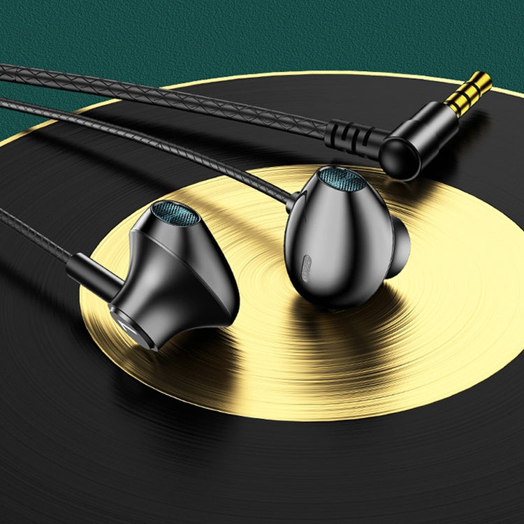 TS6800 3.5mm Metal Elbow Noise Cancelling Wired Game Earphone(Black) - Normal Style Earphone by PMC TechLife | Online Shopping South Africa | PMC TechLife