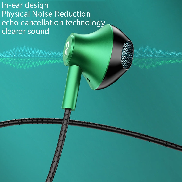 TS6800 3.5mm Metal Elbow Noise Cancelling Wired Game Earphone(Green) - Normal Style Earphone by PMC TechLife | Online Shopping South Africa | PMC TechLife