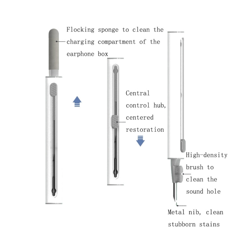 Q5 Bluetooth Earphone Telescopic Cleaning Pen Brush(White) - Other Accessories by PMC TechLife | Online Shopping South Africa | PMC TechLife