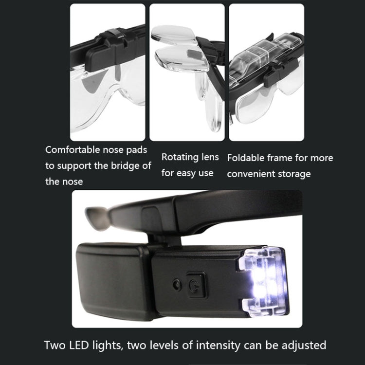11642DC Multi-magnification Glasses-type Maintenance Rechargeable Magnifying Glass - Glasses Style by PMC TechLife | Online Shopping South Africa | PMC TechLife