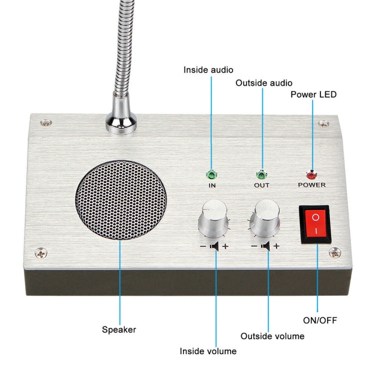 ZHUDELE ZDL-9908 Window Two-way Walkie-talkie Bank/Hospital/Station/Counter Microphone Amplifier,EU Plug - Microphones & Headsets by PMC Jewellery | Online Shopping South Africa | PMC Jewellery