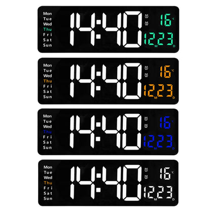 6626 Living Room Wall-Mounted Large Screen Display LED Digital Clock, Color: Orange Temperature - Wall Clock by PMC Jewellery | Online Shopping South Africa | PMC Jewellery | Buy Now Pay Later Mobicred