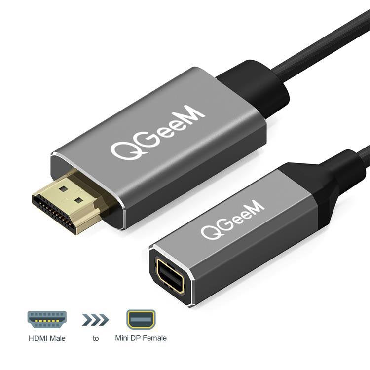 QGeeM QG-HD02 HDMI Single to Mini DP Converter(Silver Gray) - Cable by QGeeM | Online Shopping South Africa | PMC Jewellery