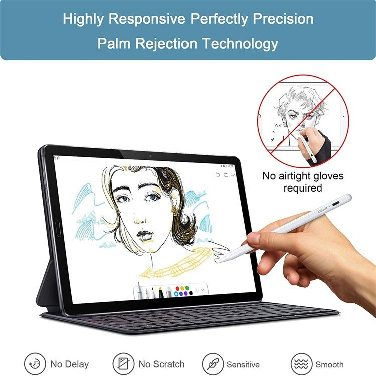 QGeeM ID706 Anti-mistouch Rechargeable Active Stylus for iPad(White) - free shipping - PMC TechLife - Order now!