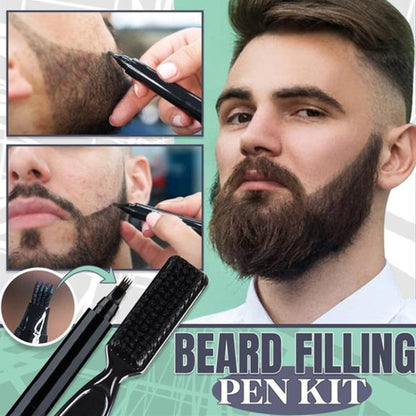 3 Sets Waterproof Beard Filler Beard Styling Pen(Dark Brown) - Face by PMC Jewellery | Online Shopping South Africa | PMC Jewellery