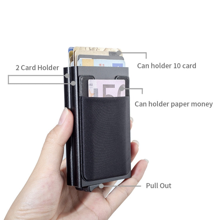 RFID Aluminum Alloy Anti-Degaussing Coin Card Holder(Black Silver) - Antimagnetic RFID Package by PMC Jewellery | Online Shopping South Africa | PMC Jewellery