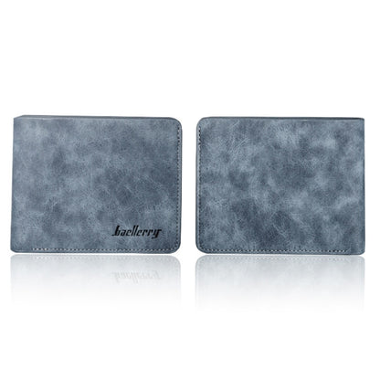 Baellerry BLR1152 Men Short Wallet Vintage Frosted Two Fold Wallet(Coffee Horizontal) - Wallets by Baellerry | Online Shopping South Africa | PMC Jewellery