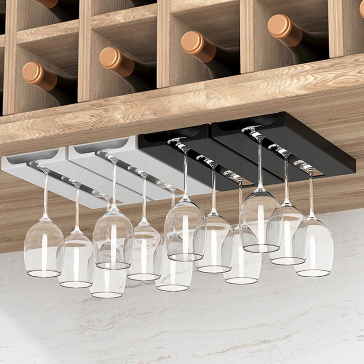 2 PCS Living Room Kitchen Free Punch Goblet Wine Glass Hanging Rack(Black) - Shelf by PMC TechLife | Online Shopping South Africa | PMC TechLife