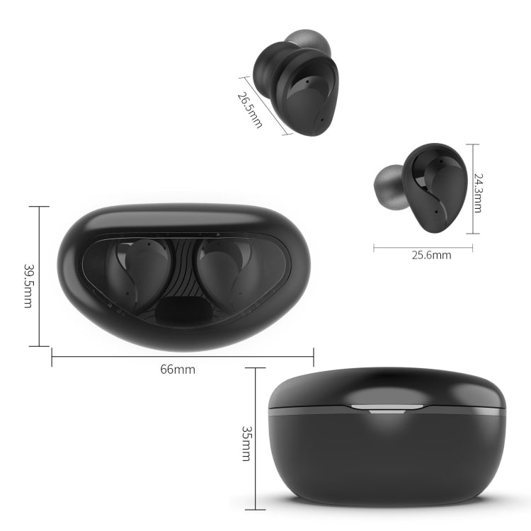 Mini Wireless With Charged Power Display ENC Bluetooth Headset(Black) - Bluetooth Earphone by PMC TechLife | Online Shopping South Africa | PMC TechLife