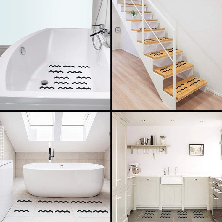 24pcs /Bag Wavy Shaped Gravel Pattern Bathtub Non-Slip Sticker, Specification: 1.3 x 18cm(Transparent) - Adhesives & Sealers by PMC TechLife | Online Shopping South Africa | PMC TechLife