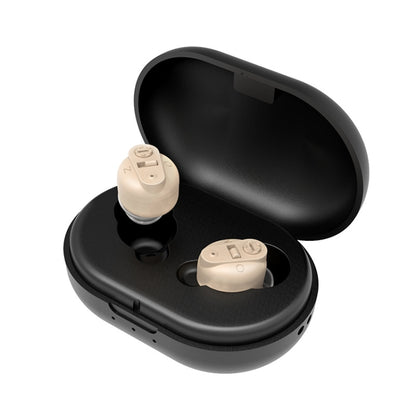 Old People Voice Amplifier Sound Collector Hearing Aid(Skin Color Double Machine + Black Charging Bin) - Hearing Aids by PMC Jewellery | Online Shopping South Africa | PMC Jewellery