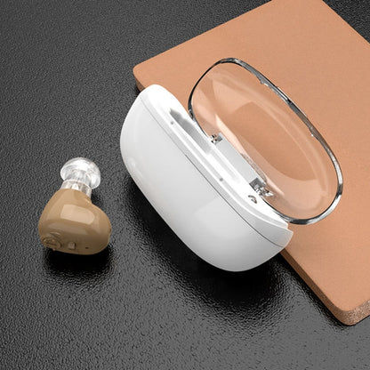 Elderly Sound Amplifier Portable Ear Canal Rechargeable Hearing Aid, Specification: EU Plug(Skin Color) - Hearing Aids by PMC Jewellery | Online Shopping South Africa | PMC Jewellery