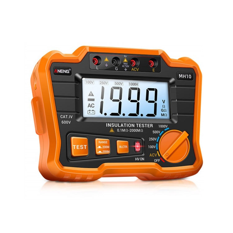 ANENG MH10 Digital High Precision Insulation Resistance Tester(Orange) - Battery & Resistance Tester by ANENG | Online Shopping South Africa | PMC Jewellery | Buy Now Pay Later Mobicred