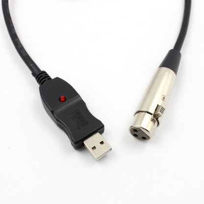 3m Microphone Connection Computer Cable USB To XLR(Black) - Microphone Audio Cable & Connector by PMC Jewellery | Online Shopping South Africa | PMC Jewellery