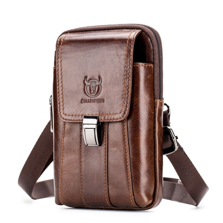 BULL CAPTAIN Multifunctional Leather Mobile Phone Small Waist Bag For Men(Vertical Brown) - Wallets by BULL CAPTAIN | Online Shopping South Africa | PMC Jewellery | Buy Now Pay Later Mobicred