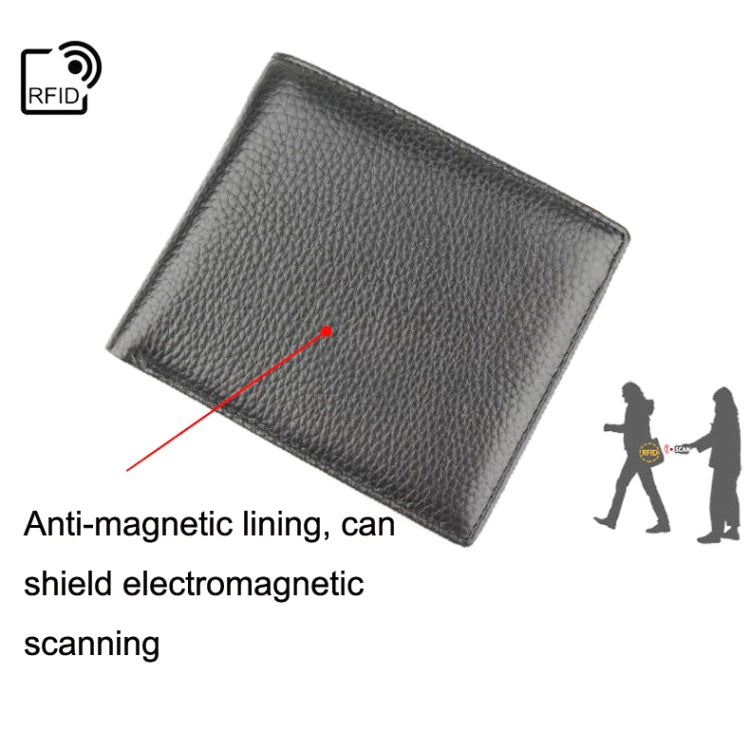 K-8018 RFID Anti-theft First Layer Cowhide Coin Purse Men Wallet - free shipping - PMC TechLife - Order now!