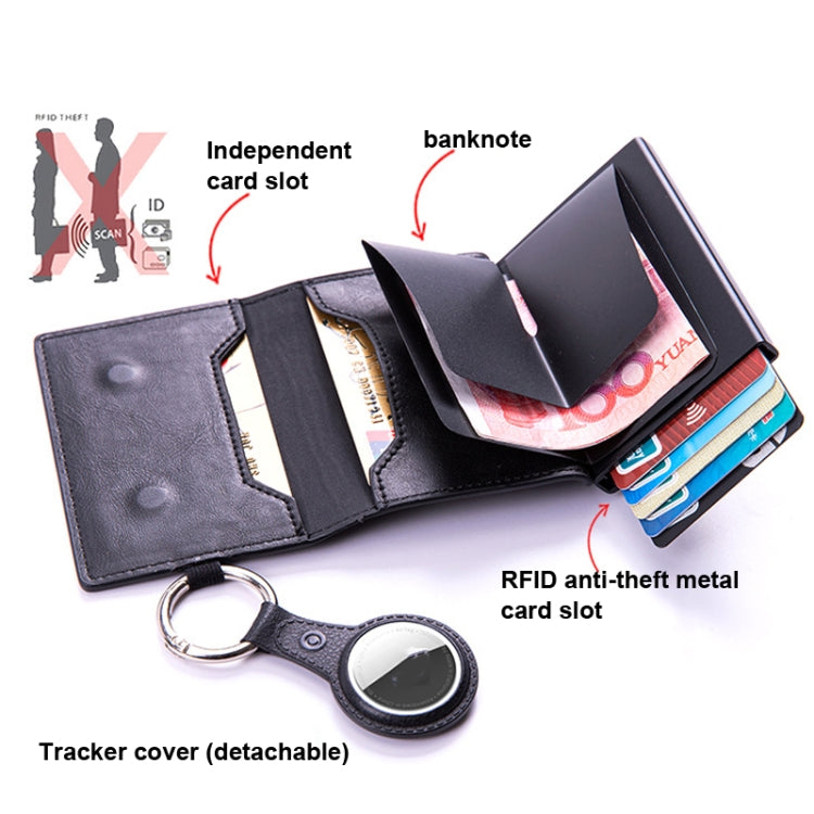 RFID Keychain Tracker Cover Locator Card Holder Wallet for AirTag(Brown) - Wallet Series by PMC Jewellery | Online Shopping South Africa | PMC Jewellery