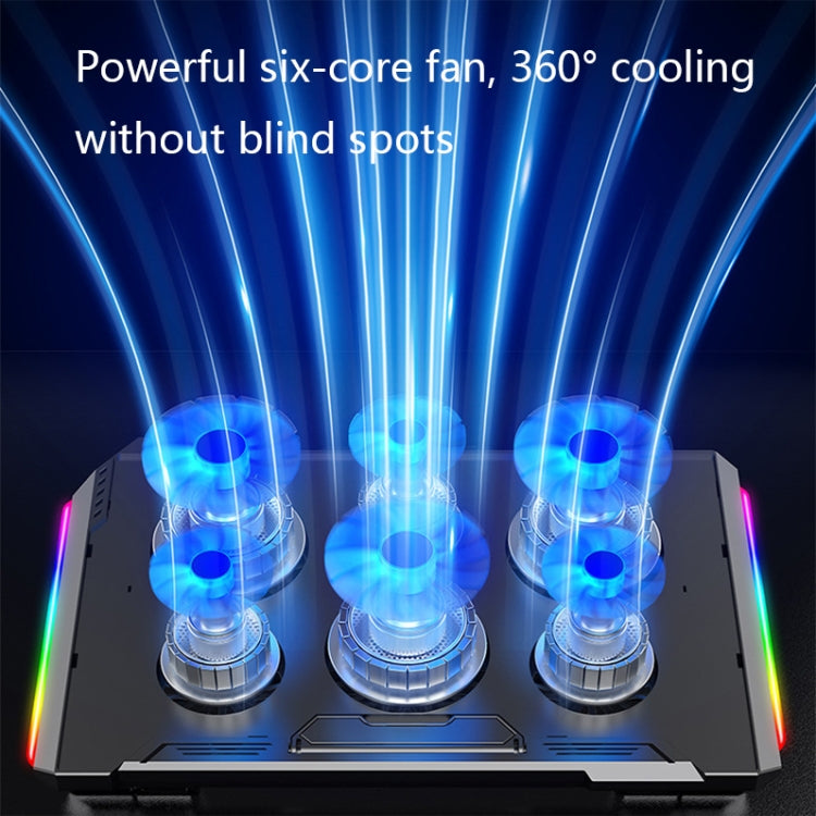 NUOXI Q9 RGB Lighting Effect Laptop Cooler(Black) - Cooling Pads by NUOXI | Online Shopping South Africa | PMC Jewellery | Buy Now Pay Later Mobicred