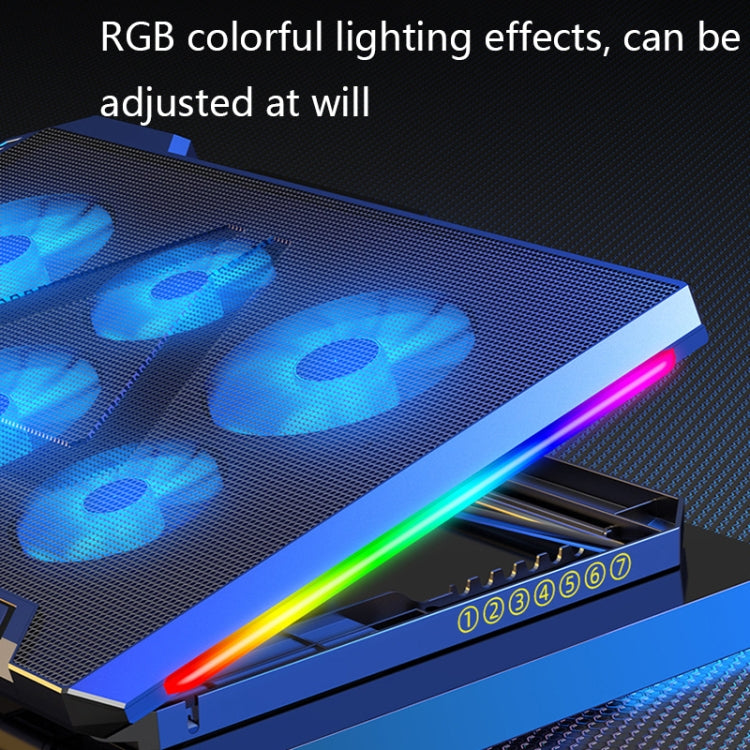 NUOXI Q9 RGB Lighting Effect Laptop Cooler(Black) - Cooling Pads by NUOXI | Online Shopping South Africa | PMC Jewellery | Buy Now Pay Later Mobicred