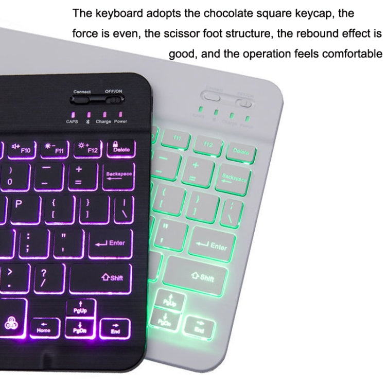 78 Keys 10 Inch RGB Colorful Backlit Bluetooth Keyboard For Mobile Phone / Tablet(Black) - Wireless Keyboard by PMC TechLife | Online Shopping South Africa | PMC TechLife